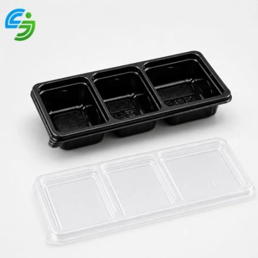 (뚜껑포함) 3칸 반찬용기 600개세트 양념용기 소스용기 이미지