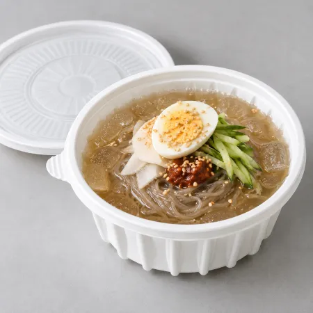 190파이 냉면용기 소 (백색) 몸통+뚜껑 150개세트 합포장 이미지