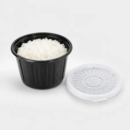 105파이 대 국물용기 흑색 350ml 용기+뚜껑 1000개 일회용 국물용기 밥용기 소스용기 이미지