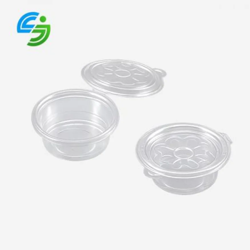 일회용 소스용기 70파이 투명 50ml 1000개 뚜껑일체형 원터치 소스용기 이미지
