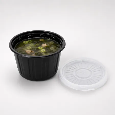 105파이 대 국물용기 흑색 350ml 용기+뚜껑 1000개 일회용 국물용기 밥용기 소스용기 이미지