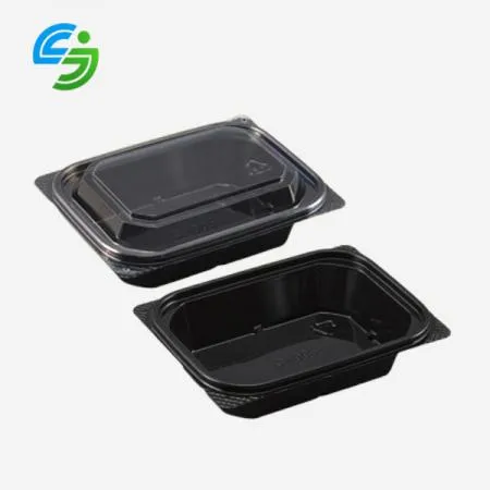 반찬용기 D-002 블랙 1000개 PET 실링용기 사각용기 포장용기