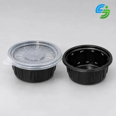 70파이 소스용기 소 (흑색) 2000개세트 용기+뚜껑 소스컵 반찬 포장용기