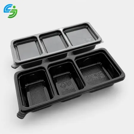 3칸 반찬용기 소스용기 600개세트(몸통+뚜껑)