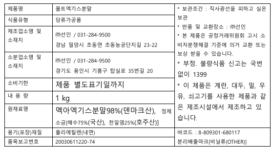 상품정보제공고시