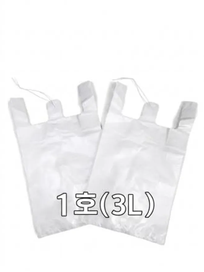 흰색 손잡이 비닐봉투 1호(3L) 200매 - 19cm(+8cm)x32cm 이미지