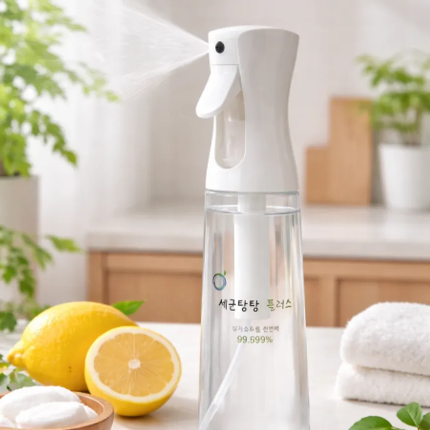 묶음상품 친환경 살균 소독수 세균탕탕 플러스 300ML 알콜75% 크린콜 발효 주정 에탄올 스프레이 이클린드림 5개 이미지