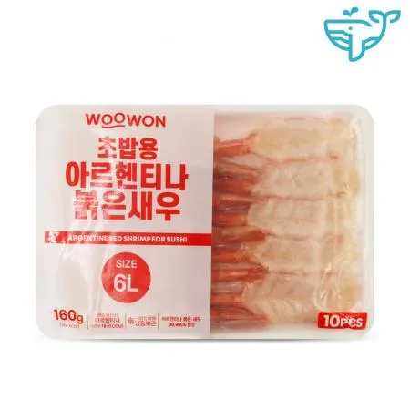 묶음상품 붉은새우 홍새우 초밥용 6L 10미 160g 아르헨티나 10팩 이미지