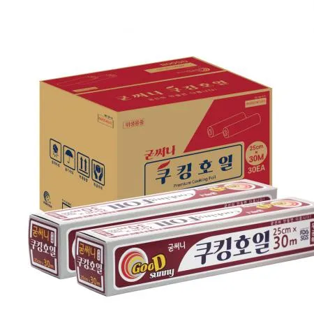 업소용 쿠킹호일 알루미늄호일 25cm x 30m 김밥 고기 식품포장용 30개 1박스