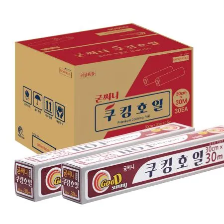 업소용 쿠킹호일 알루미늄호일 30cmX30m 김밥 고기 식품포장용 30개 1박스