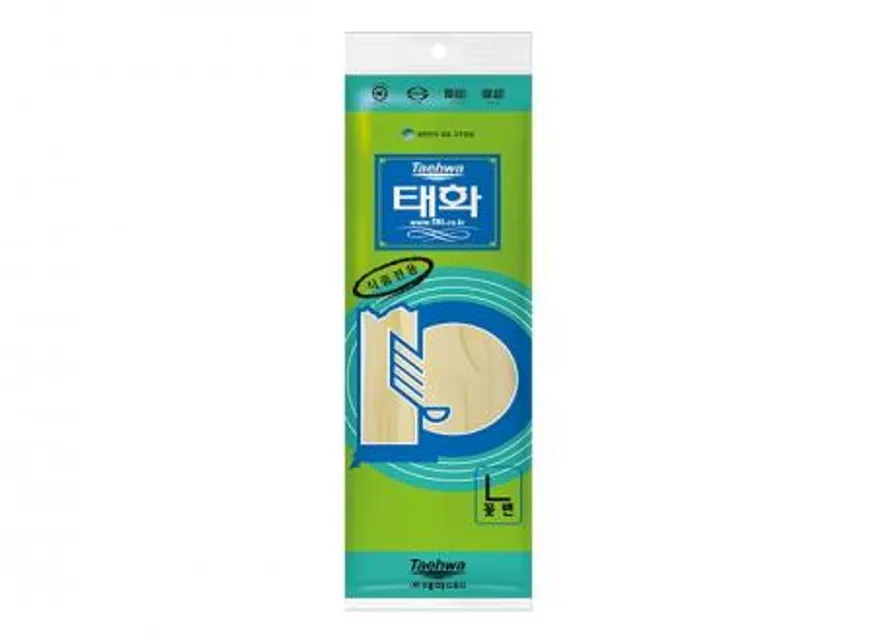 태화 고무장갑 꽃밴 대(L) 아이보리 100켤레 (1BOX 이미지