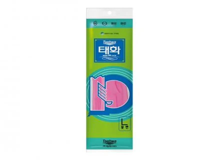 태화 고무장갑 꽃밴 대(L) 핑크 10켤레 이미지