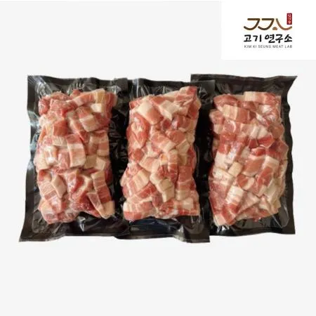 [싱싱배송] 미박삼겹살/오겹살 큐브 1kg/EA 구이용,찌개용,볶음용