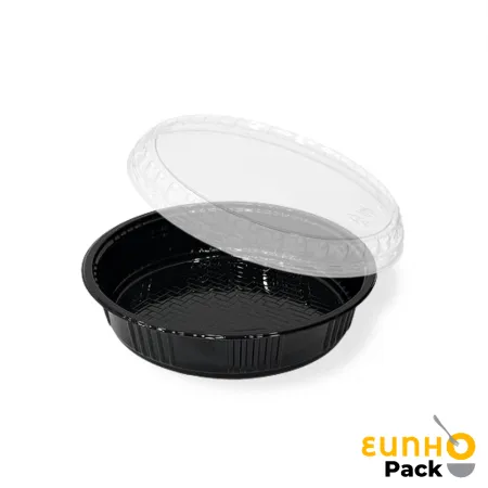 EH 170파이 1칸 검정 400개 원형 샐러드 반찬 용기