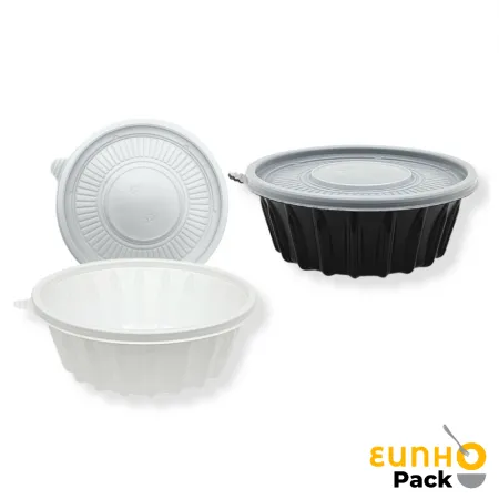 EH 195파이 국밥용기 소 검정 300개 미니 탕용기 칼국수용기 