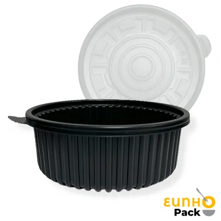 EH 225파이 소 검정 200개 일회용 탕용기 찜 배달 감자탕 포장