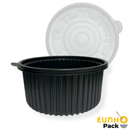 EH 225파이 중 검정 200개 일회용 탕용기 찜 배달 감자탕 포장