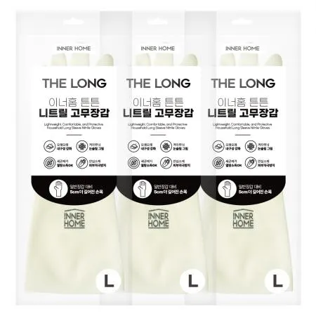 이너홈 더롱 튼튼 니트릴 고무장갑 양손 3매 L(대형)
