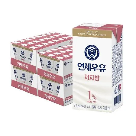 연세우유 저지방우유 190ml 24팩 x 4