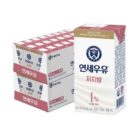 연세우유 저지방우유 190ml 24팩 x 2