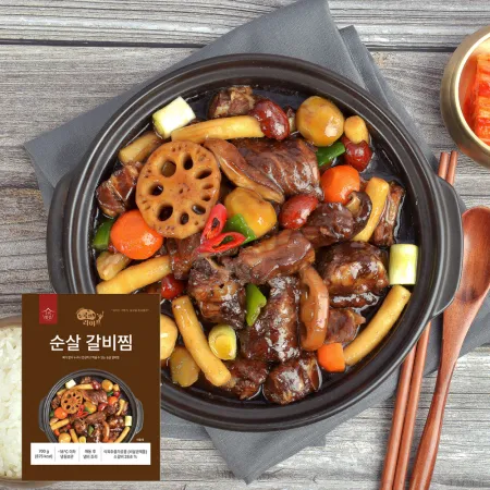 쿡앤라이프 순살갈비찜 700g 뼈없는 소갈비찜 3팩 이미지