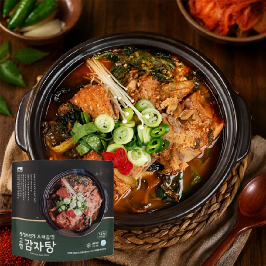 고향식품 옛맛 감자탕 1.3kg 뼈해장국 2인분 캠핑음식 3팩 이미지