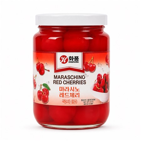 화풍 마라시노 레드체리 꼭지있음 소 375g 제과제빵 케이크 토핑