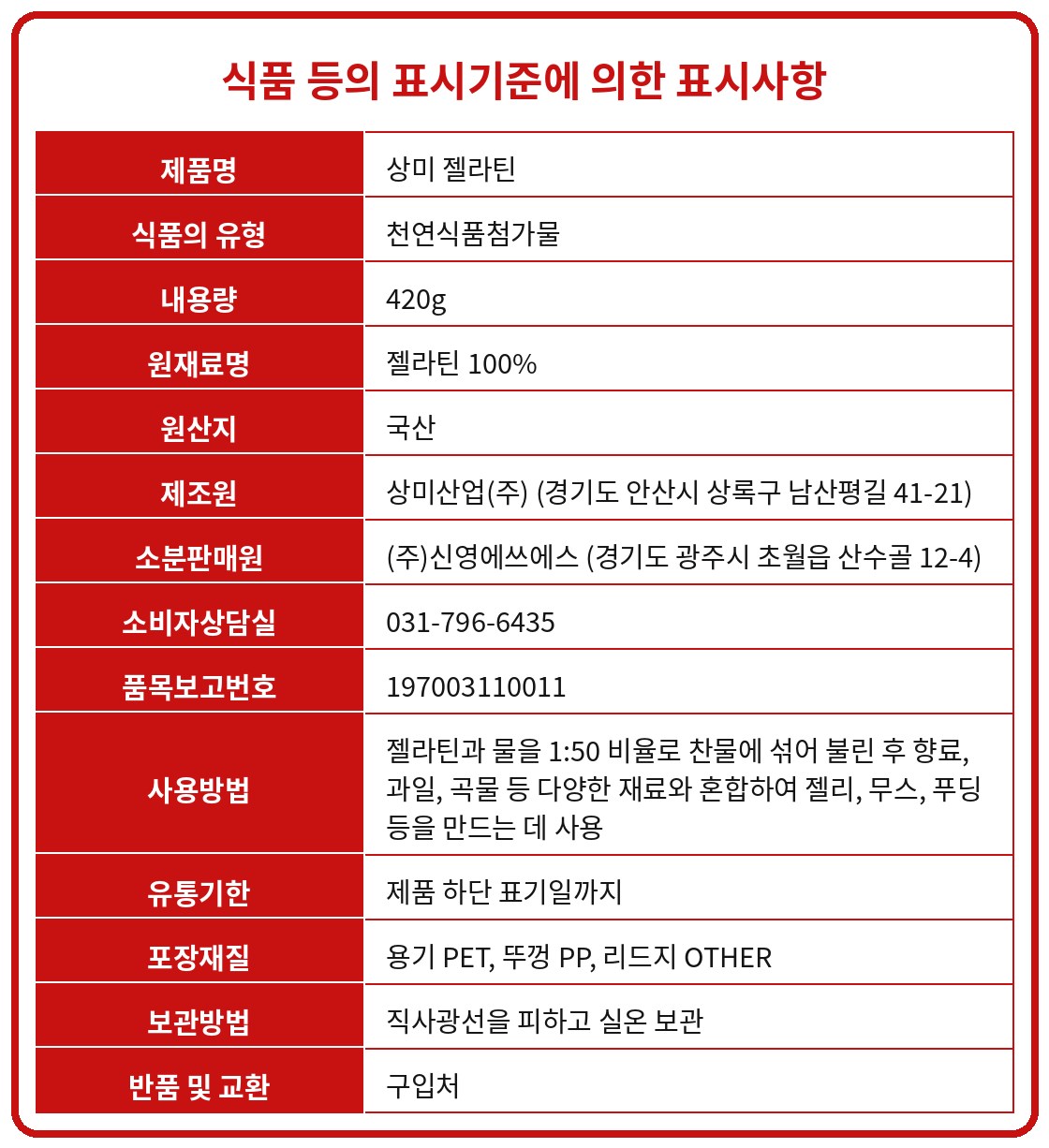 품질표시사항
