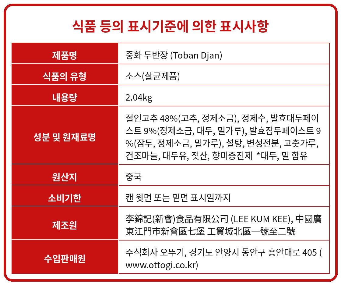 품질표시사항