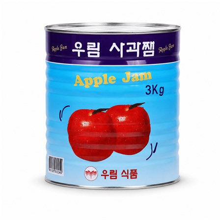 우림식품 사과잼 3kg Apple Jam 업소용 대용량 국산사과