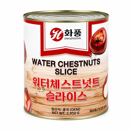 화풍 워터체스트넛 슬라이스 통조림 2.95kg 물밤편