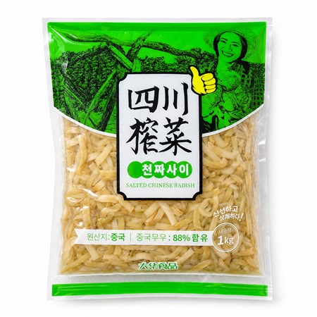 사천짜사이 1kg 중국무 절임반찬 대용량 짜사이채