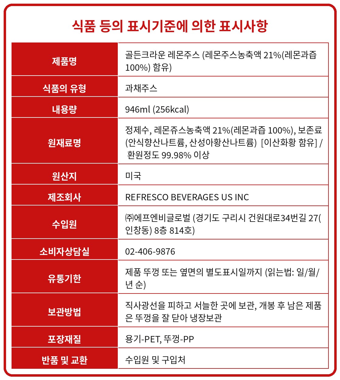 품질표시사항