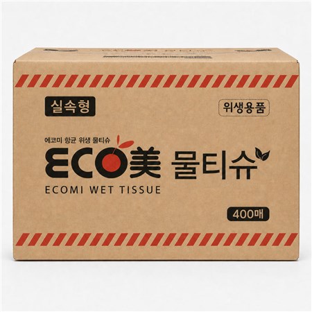 에코미 항균 위생 물티슈 400매 실속형 식품접객업소용
