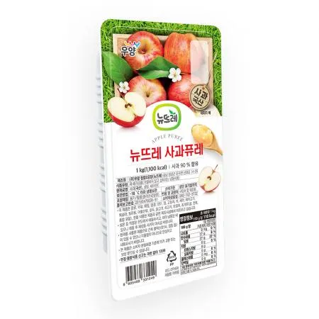 뉴뜨레 냉동 국산 사과퓨레 3mm 1kg
