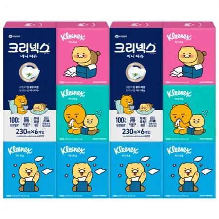크리넥스 미니 카카오 각티슈 230매 6입 x2개