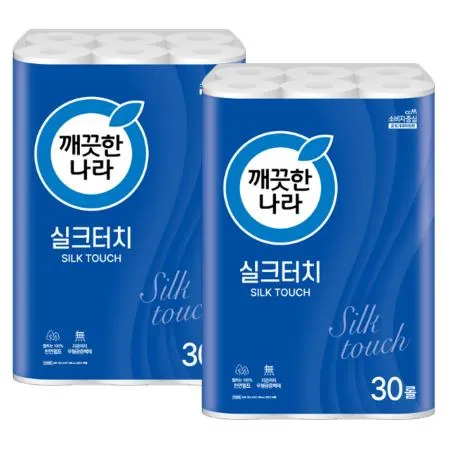 깨끗한나라 3겹 실크터치 화장지 25m 30롤 x2개