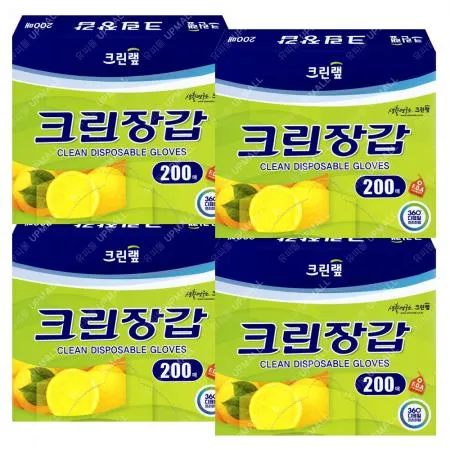 크린랲 크린장갑 일회용장갑 200매 x4개