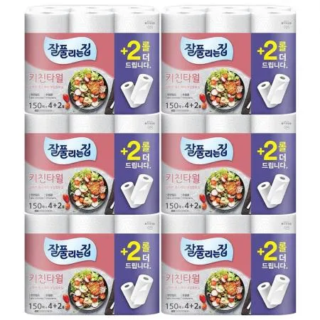 잘풀리는집 키친타올 150매 4+2매 x6개