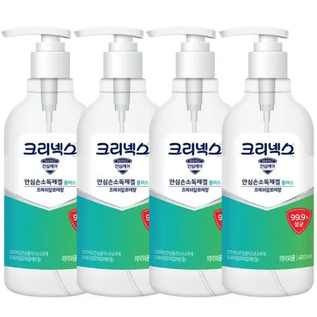 크리넥스 안심플러스 손소독겔 용기형 480ml x4개