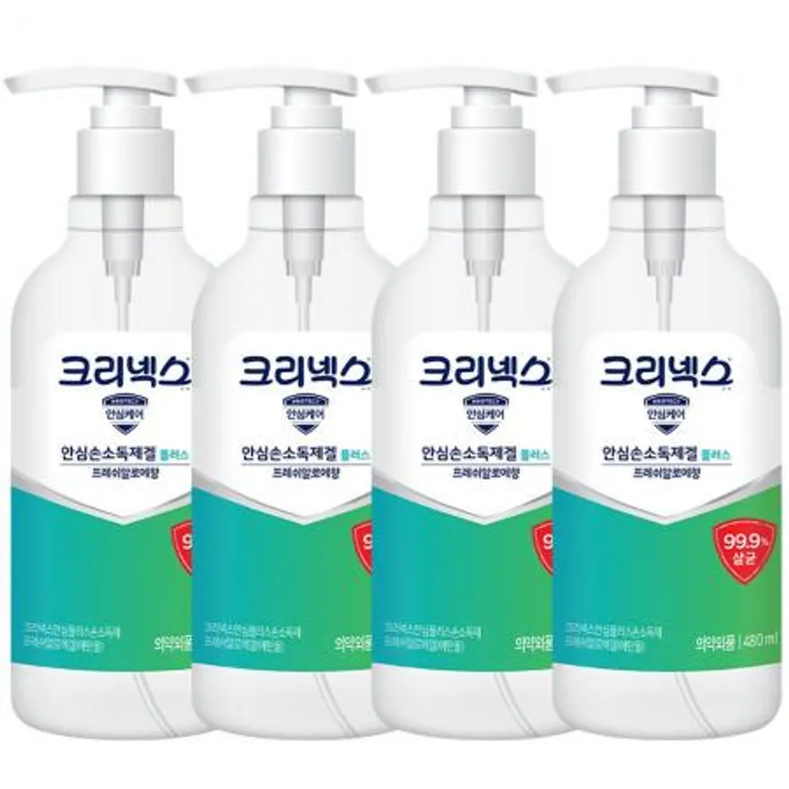 크리넥스 안심플러스 손소독겔 용기형 480ml x4개 이미지