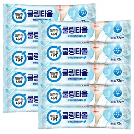깨끗한나라 쿨링타올 페퍼민트 물티슈 휴대 1매 x10개