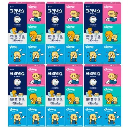 크리넥스 미니 카카오 각티슈 230매 6입 x6개