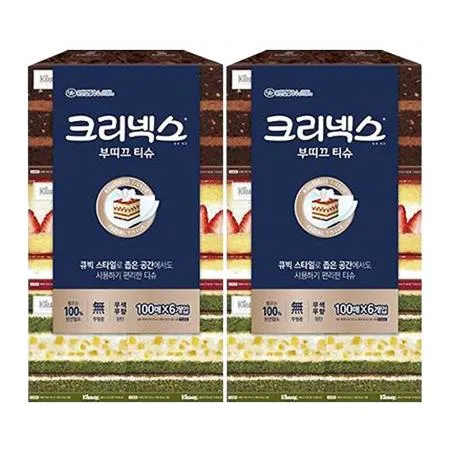 크리넥스 부띠끄 콤비 각티슈 100매 6입 x2개