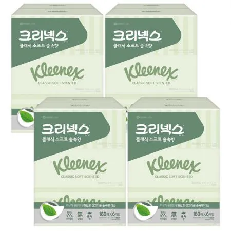 크리넥스 클래식 숲속향 각티슈 180매 6입 x4개