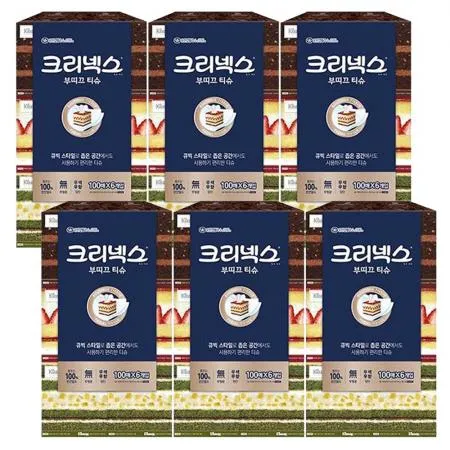 크리넥스 부띠끄 콤비 각티슈 100매 6입 x6개