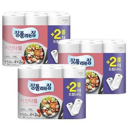 잘풀리는집 키친타올 150매 4+2매 x3개