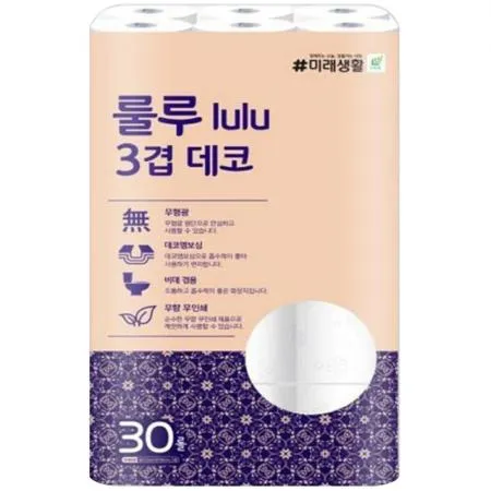 잘풀리는집 3겹 룰루 화장지 22m 30롤