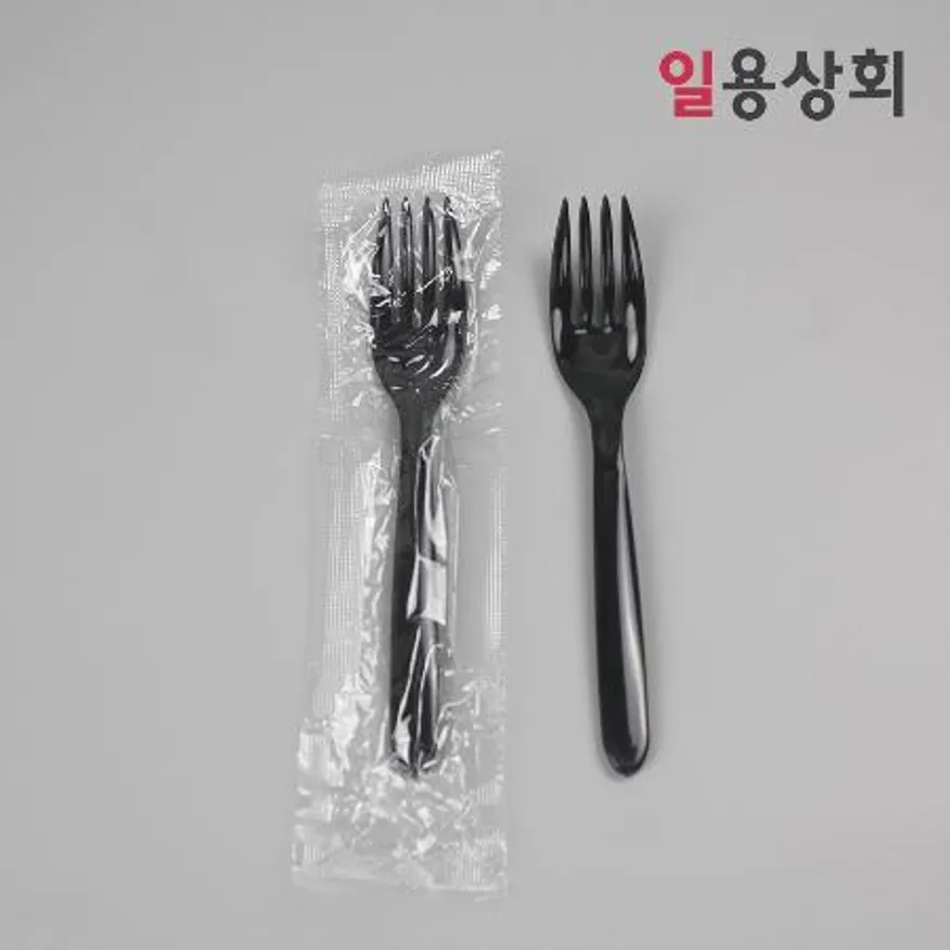 일회용 포크 CI 줄줄이 1000개 검정 이미지
