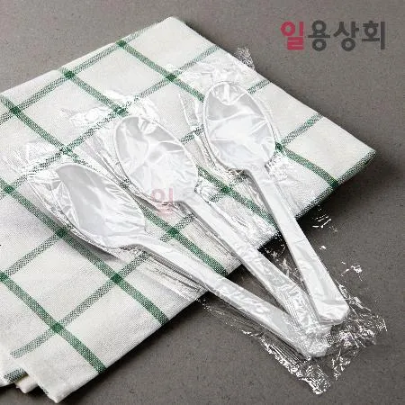 일회용 숟가락 CI 1매 낱개포장 500개 백색
